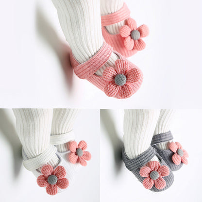 Toddler Dress Shoes Baby Flowers Soft Sole Non-slip Cute Footwear