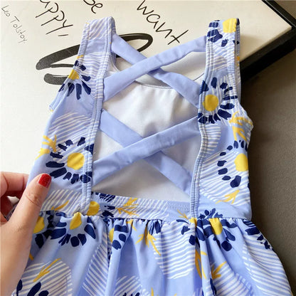Girls Cute Princess Onesie Swimsuit