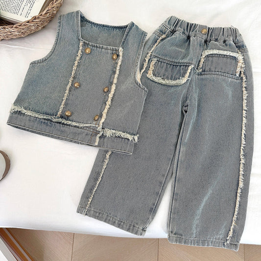 Girls Autumn Casual Outfit Girls Fall School Outfit Two-piece Set