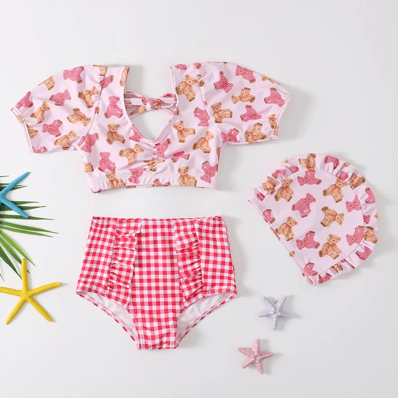 Children's Summer Cute Bear Two-piece Swimsuit