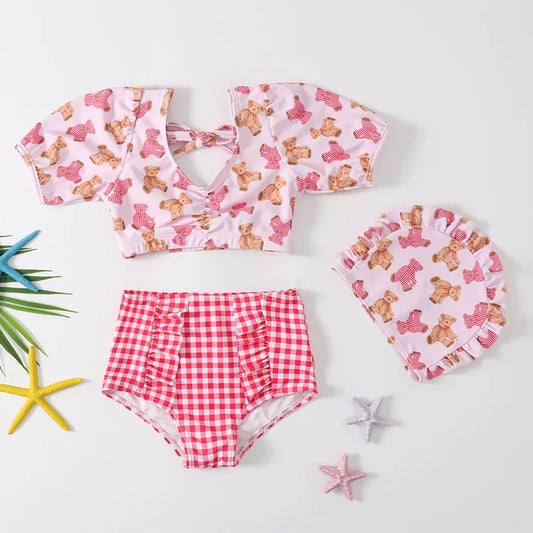 Children's Summer Cute Bear Two-piece Swimsuit