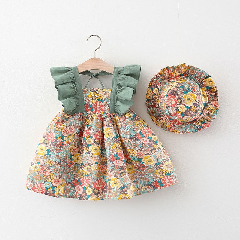 Girl Floral Vacation Dress Girls Beach Dress