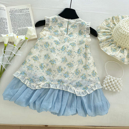 Girls Summer Vacation Dress Girls Floral Holiday Dress