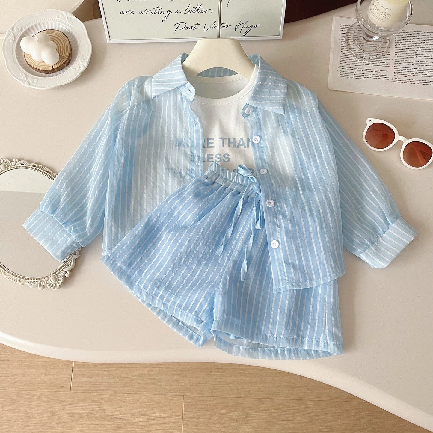 Girls School Daily Outfit Girls Summer Holiday Outfit Three-piece Set