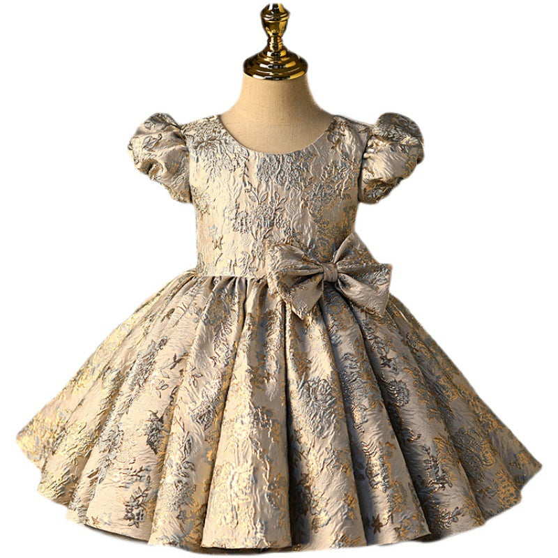 Girl Vintage Princess Dress Baby Girl Elegant Fluffy Birthday Party Dress