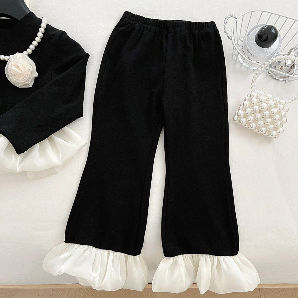 Girls Princess Outfit Girls Autumn Elegant Outfit Two-Piece Set