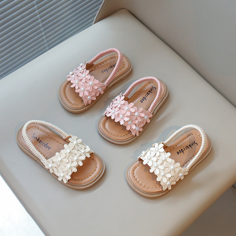 Girls New Summer Floral Soft-soled Sandals