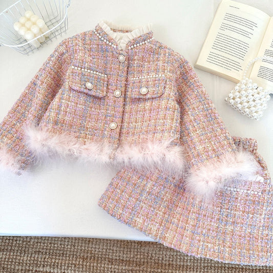 Girls Winter Comfortable Outfit Girls Birthday Outfit Two-piece Set