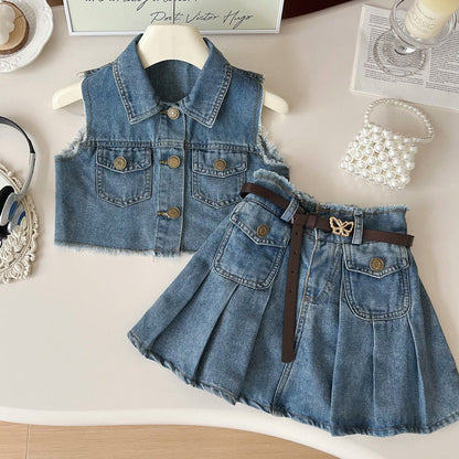 Girls Back to School Outfit Girls Summer Beach Outfit Two-piece Suit