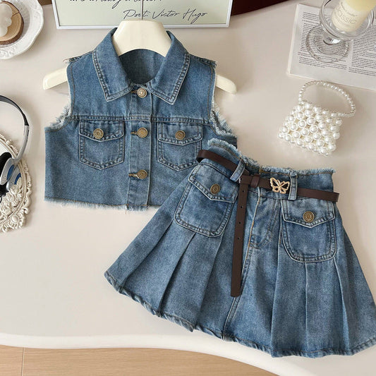 Girls Back to School Outfit Girls Summer Beach Outfit Two-piece Suit