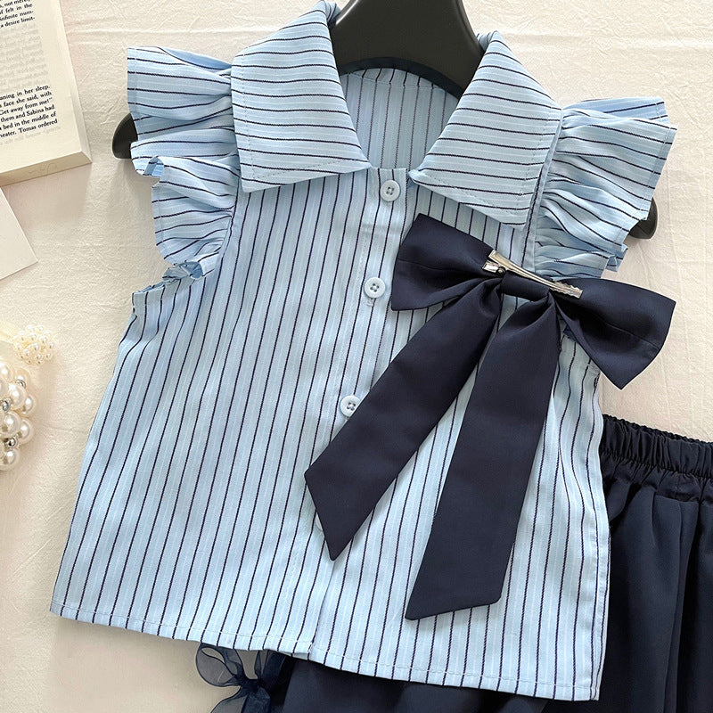 Girls Summer Preppy Outfit Girls Back to School Two-piece Set