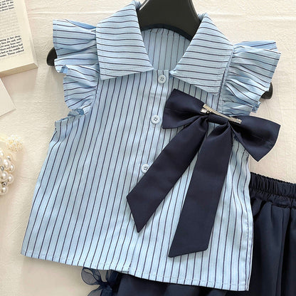 Girls Summer Preppy Outfit Girls Back to School Two-piece Set