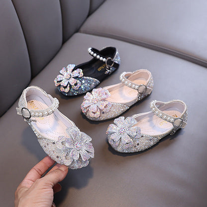 New Baby Girl Princess Diamond Leather Shoes