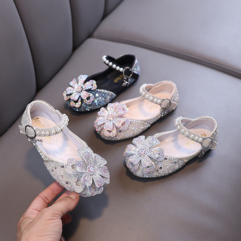 Girls' Autumn New Diamond Princess Shoes