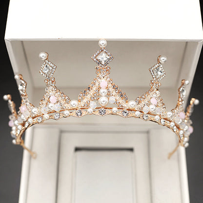 Elegant Girls Pearl Crystal Crown