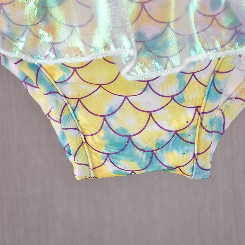 Girls' Summer Quick-Drying Mermaid Bodysuit Swimsuit