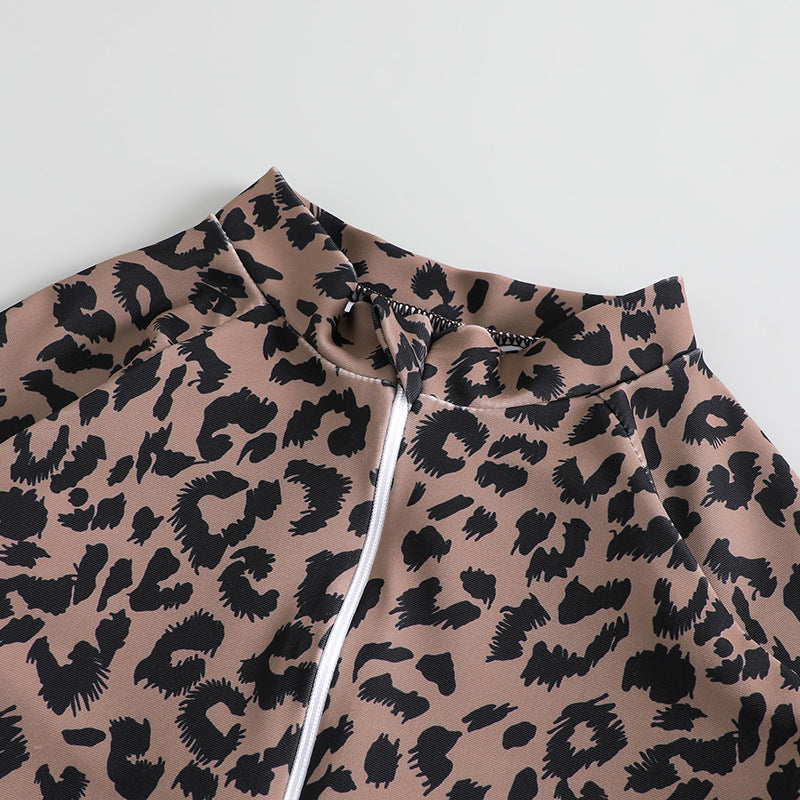 Girls' Leopard Print Princess Vacation Onesie Swimsuit