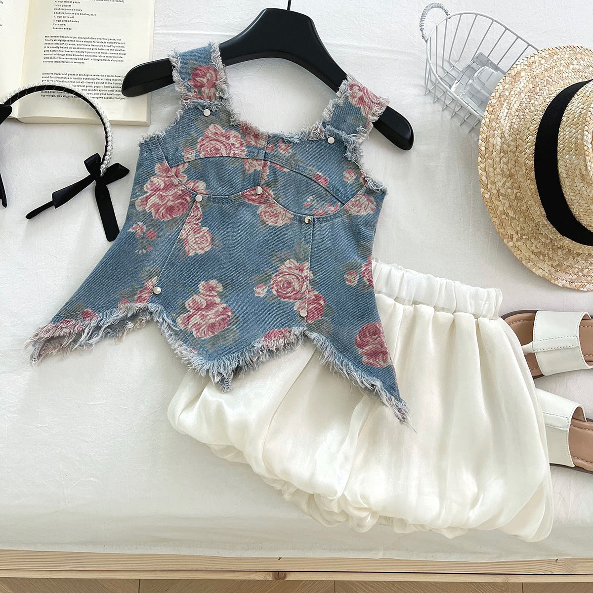 Girls Summer Vacation Outfit Girls Back to School Outfit Two-piece Set
