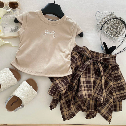 Girls Back to School Outfit Girls Summer Vacation Outfit Two-piece Set