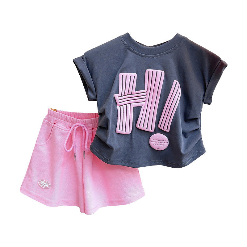 Girls Summer Beach Outfit Girls Casual Comfortable Outfit Two-piece Suit