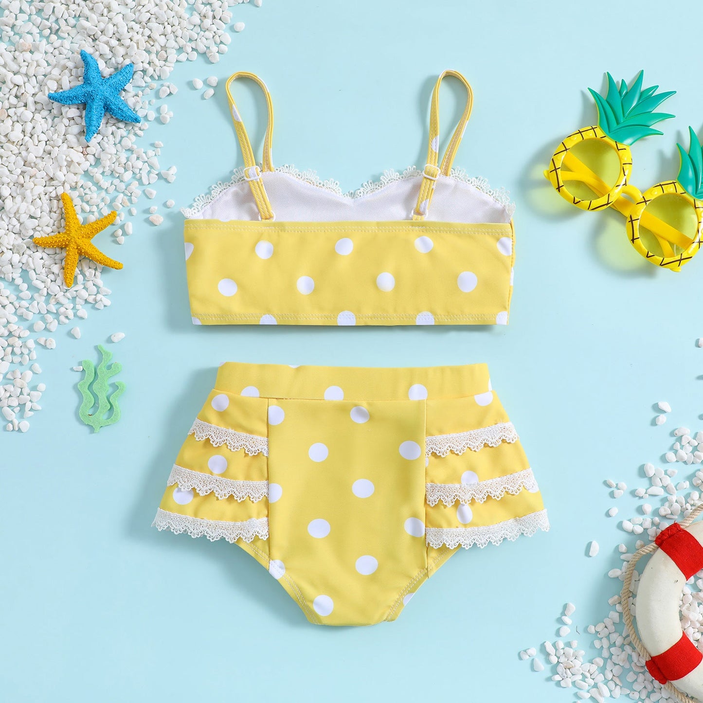 Children's Polka Dot Sling Girls Swimsuit Two-piece Set
