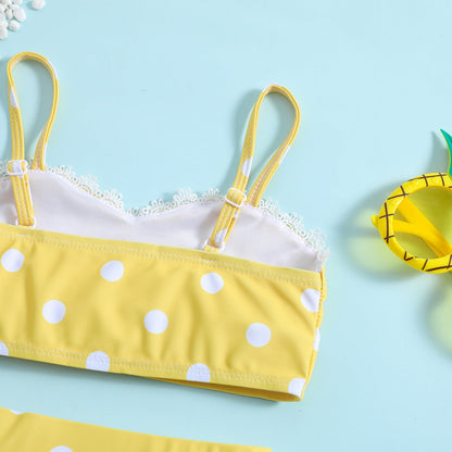 Children's Polka Dot Sling Girls Swimsuit Two-piece Set