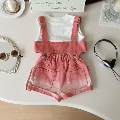 Girls Back to School Outfit Girls Summer Vacation Outfit Three-piece Suit