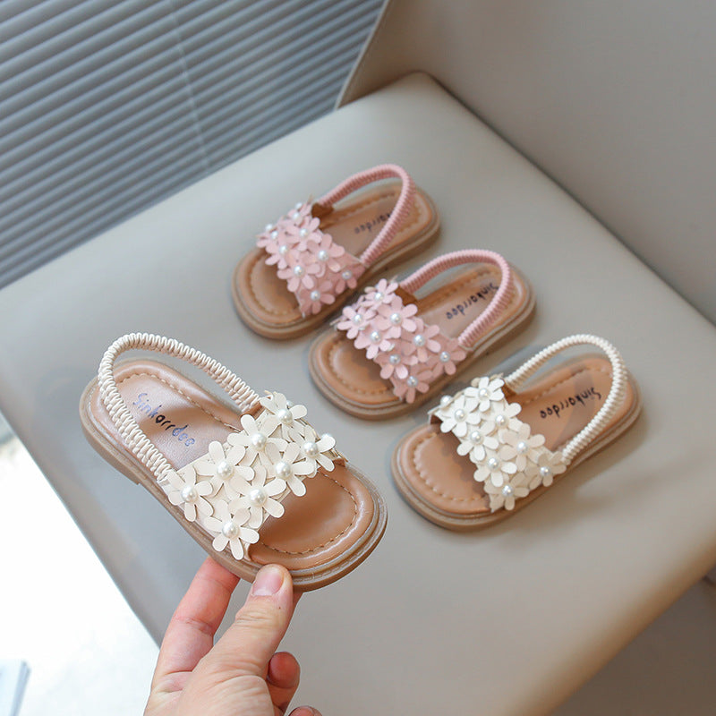 Girls New Summer Floral Soft-soled Sandals