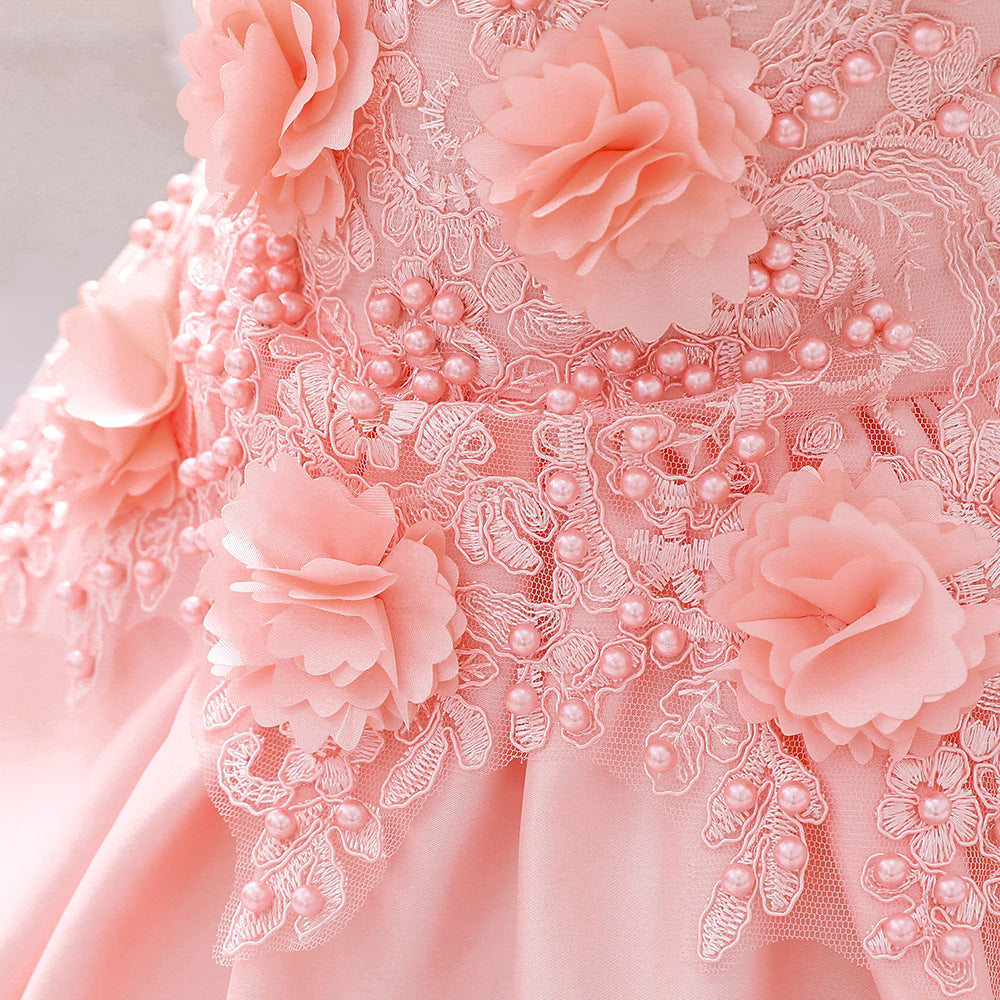 Baby Girl Birthday Party Dress Easter Dress Toddler Embroidered Texture Sleeveless Princess Dress