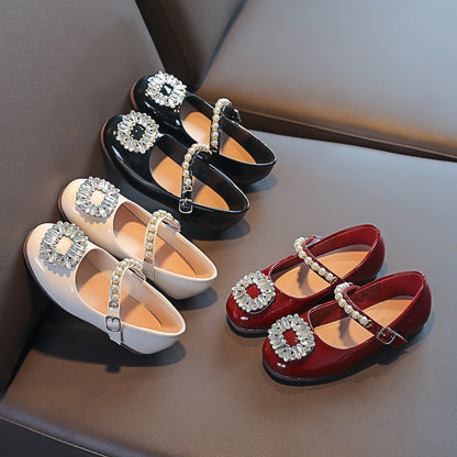 Cute Girls' Soft-soled Rhinestone Princess Shoes