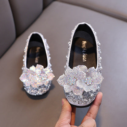 New Baby Princess Rhinestone Leather Shoes