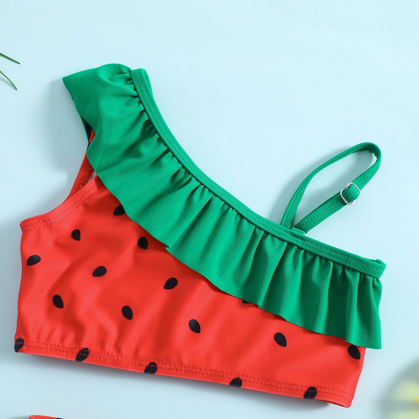 Girls One Shoulder Sling Girls Cute Shorts Swimsuit Two-piece Set