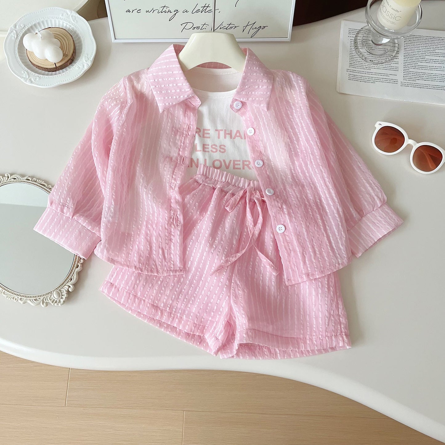 Girls School Daily Outfit Girls Summer Holiday Outfit Three-piece Set
