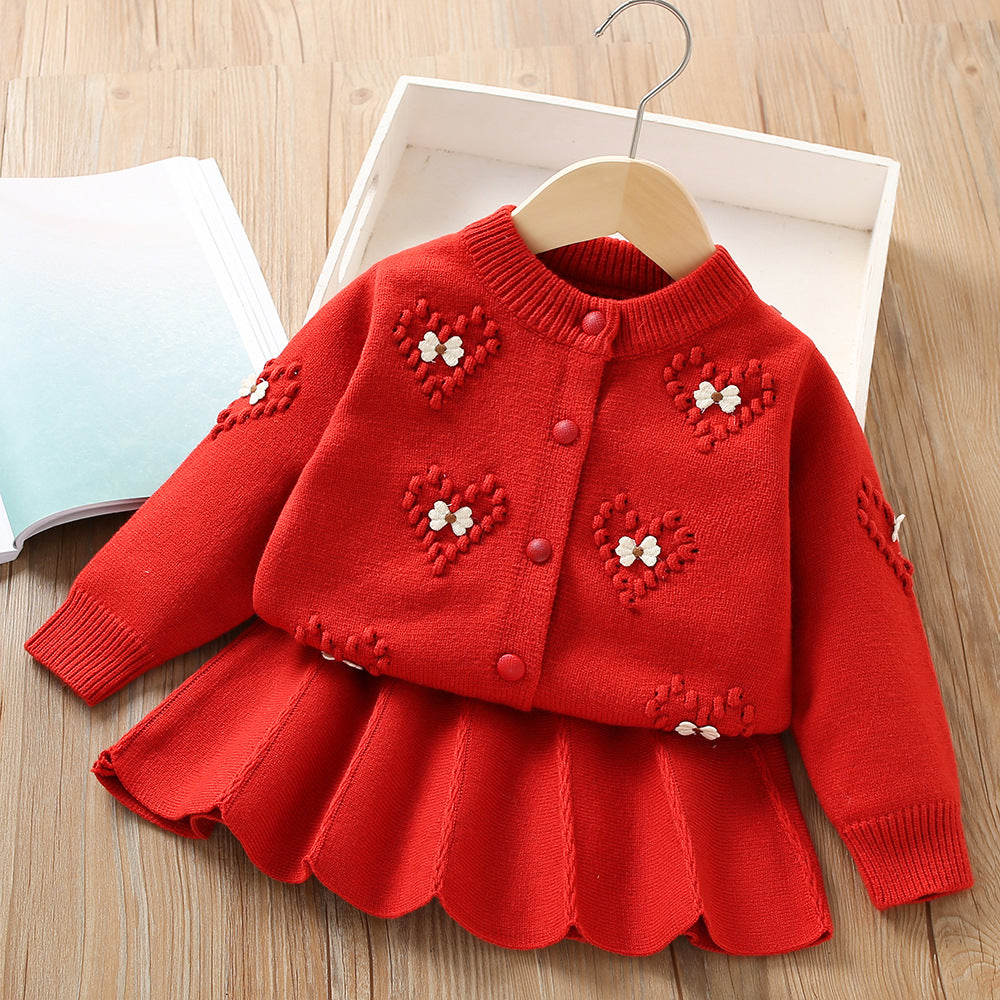 Girls Classic Outfit Girls Autumn School Outfit Two-Piece Set