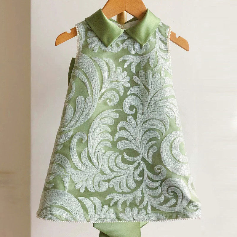 Baby Girl Birthday Party Princess Dress Summer Sleeveless Pattern Girl Formal Dresses