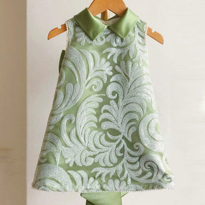 Baby Girl Birthday Party Princess Dress Summer Sleeveless Pattern Girl Formal Dresses