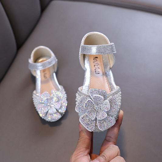 Girls New Princess Rhinestone Leather Shoes