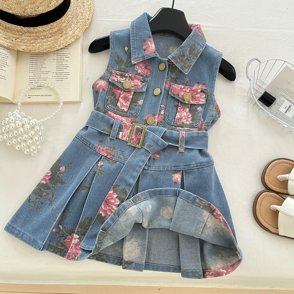 Girls Summer Floral Dress Girls Vacation Dress