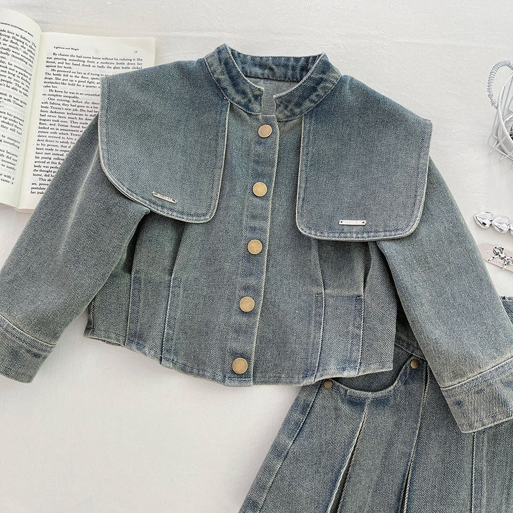 Girls Autumn Elegant Outfit Girls Fall School Outfit Two-Piece Set