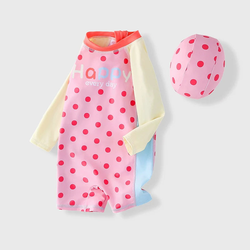 Children's Swimsuit Girls Long Sleeve One Piece Swimsuit