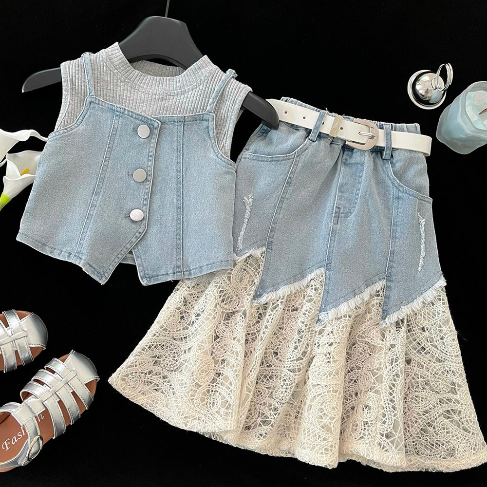 Girls Summer Holiday Outfit  Girls Casual Summer Outfit Two-piece Suit