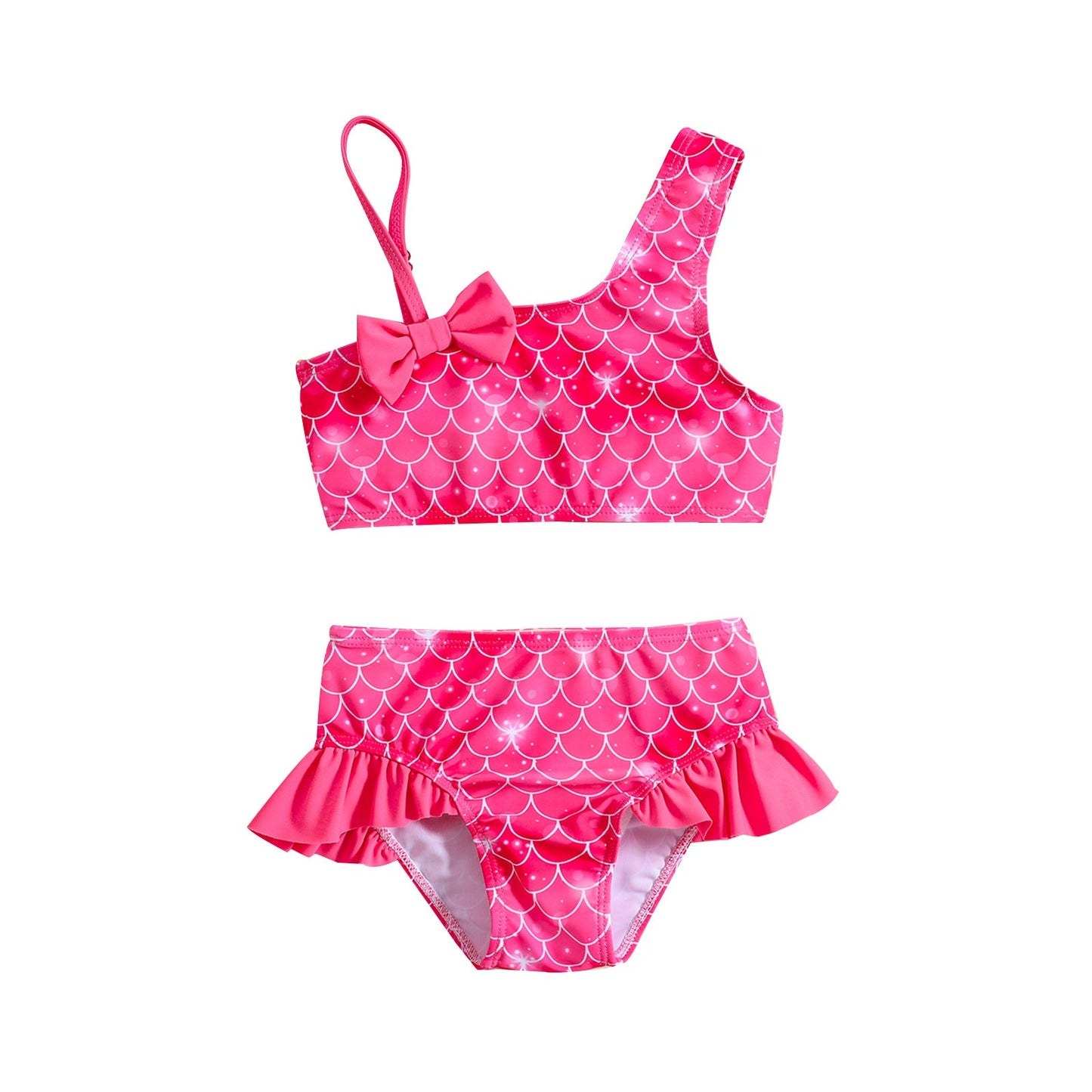 Baby Girl One-shoulder Sling Bowknot Swimsuit