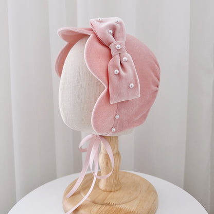 Baby Hat Pink Velvet Birthday Princess Hat