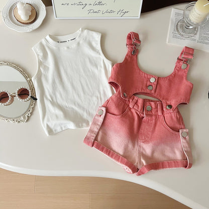 Girls Back to School Outfit Girls Summer Vacation Outfit Three-piece Suit