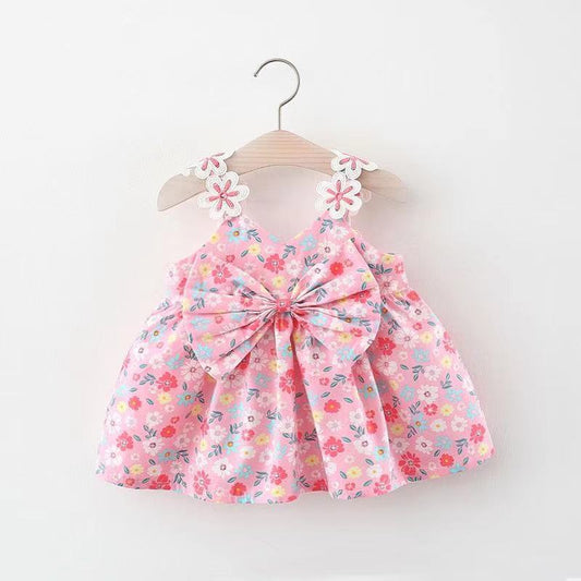 Girls Elegant Floral Dress Girls Summer Holiday Dress