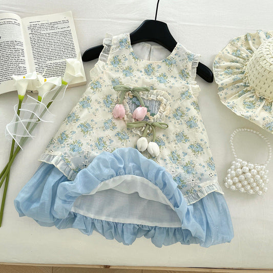 Girls Summer Vacation Dress Girls Floral Holiday Dress