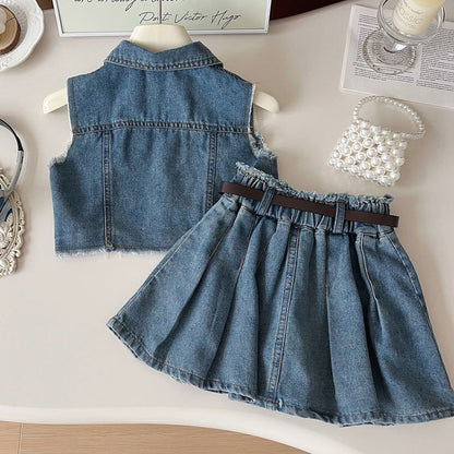 Girls Back to School Outfit Girls Summer Beach Outfit Two-piece Suit