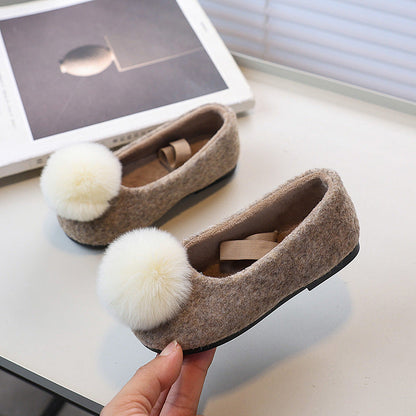 Girls' Winter Lamb Wool Cotton Shoes