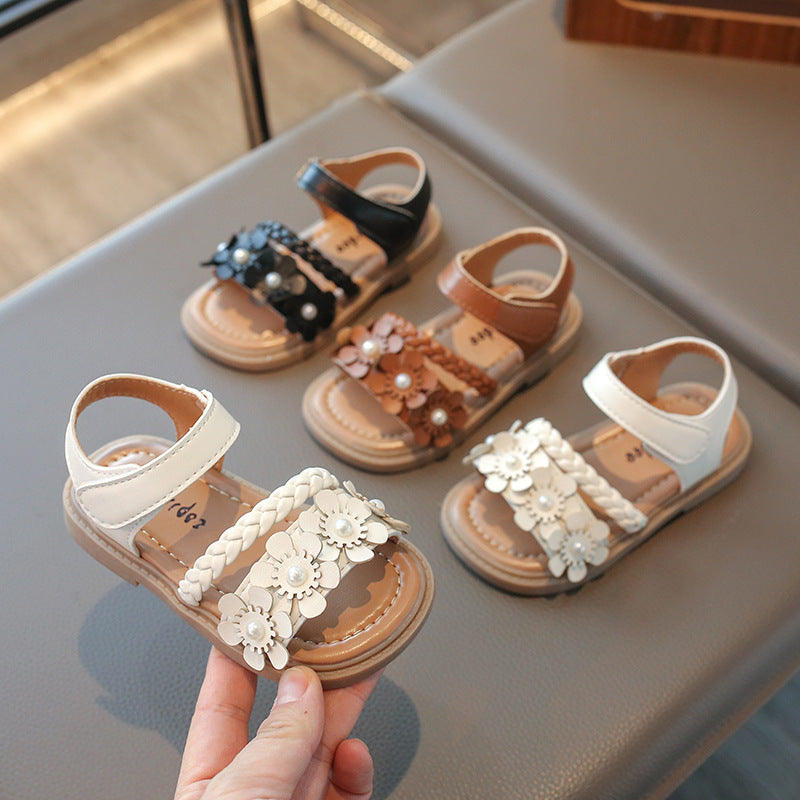Girls' Summer Floral Princess Sandals