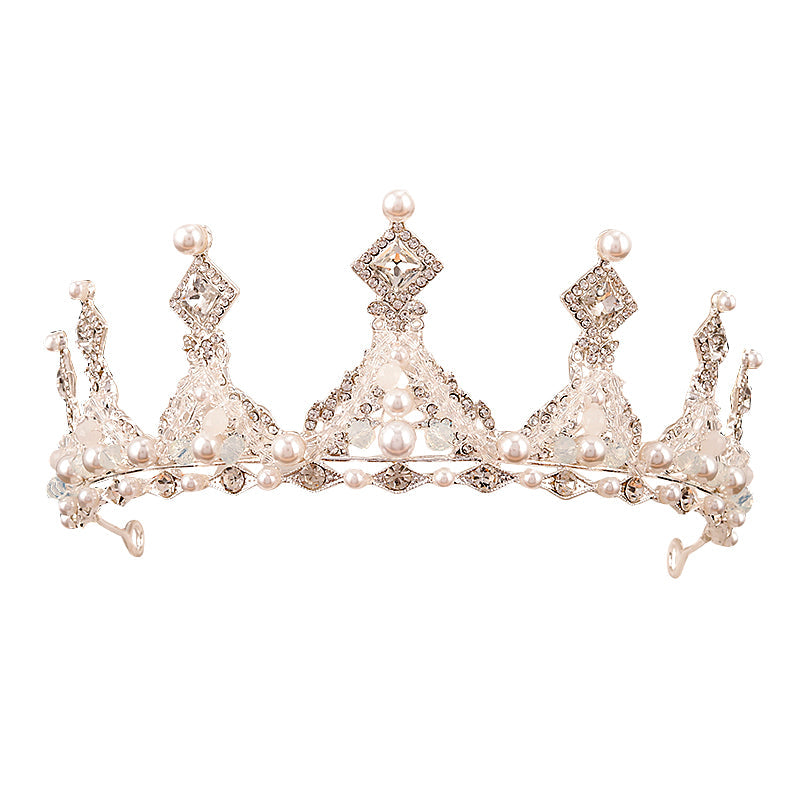 Elegant Girls Pearl Crystal Crown